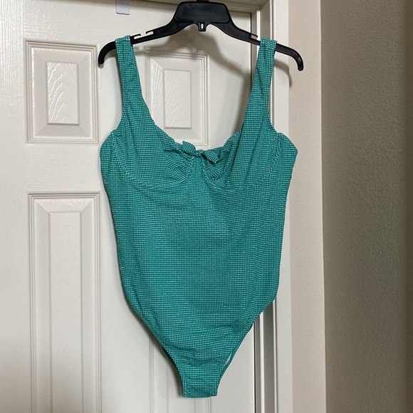 J. Crew Mini Gingham One Piece Swimsuit - Picture 2 of 7